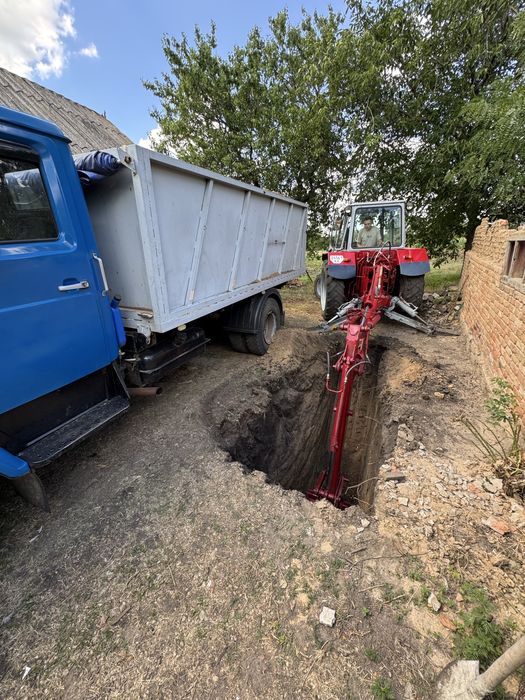 Послуги екскаватора/корчування/копка ям/вивіз сміття/доставка піску