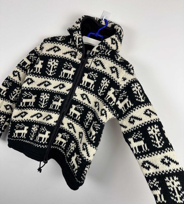 Kurtka wełniana Nepal ocieplana damska AZTEC HIPPIE alpaka r. S