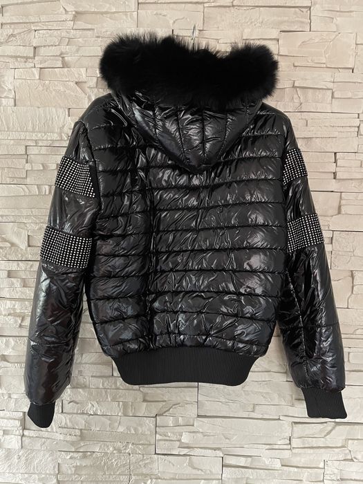 Kurtka zimowa lakierowana elisabetta zanardi puch lis  40 L