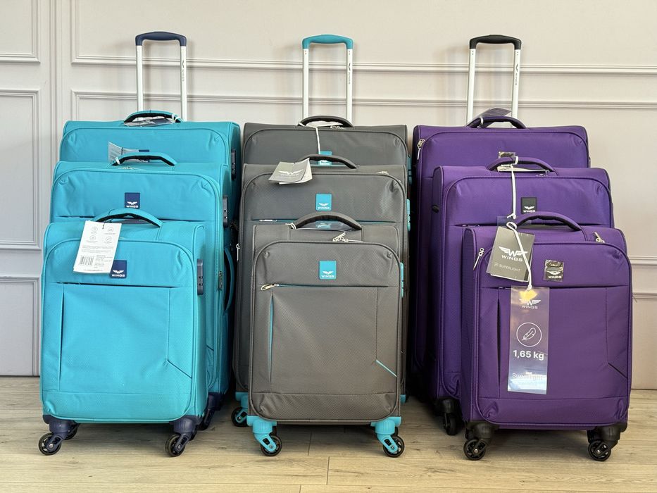 Чемодан чемоданы валіза WINGS LRK01 поліестер ПОЛЬША (СУПЕРЛЕГКА)
