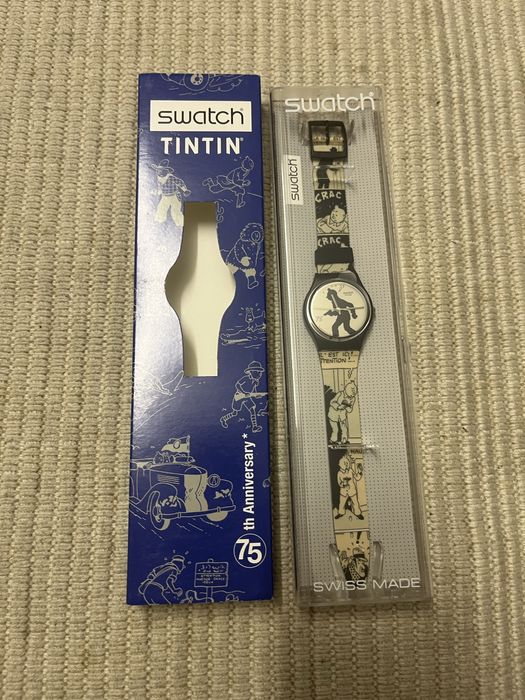 Relógio Swatch (GZ 187) Edição especial 75 anos Tintin