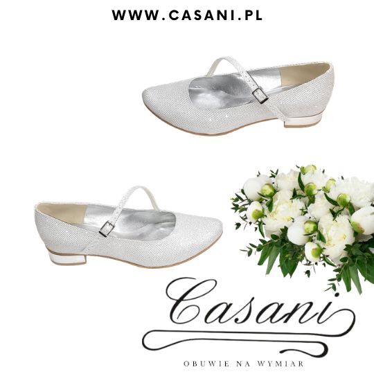 CASANI Buty białe baleriny płaskie duże rozmiary producent