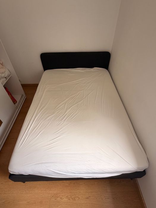 Cama de Casal Estofada + Colchão | Excelente Estado