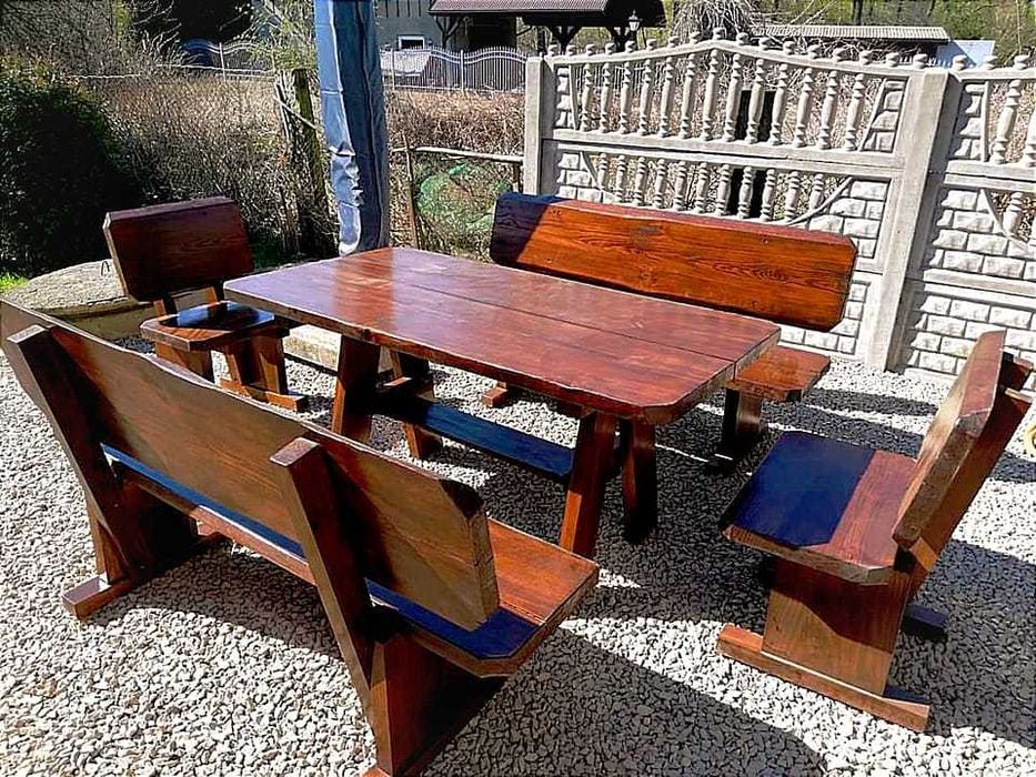 WYPRZEDAŻ! Góralskie Meble Ogrodowe z litego drewna, meble do ogrodu