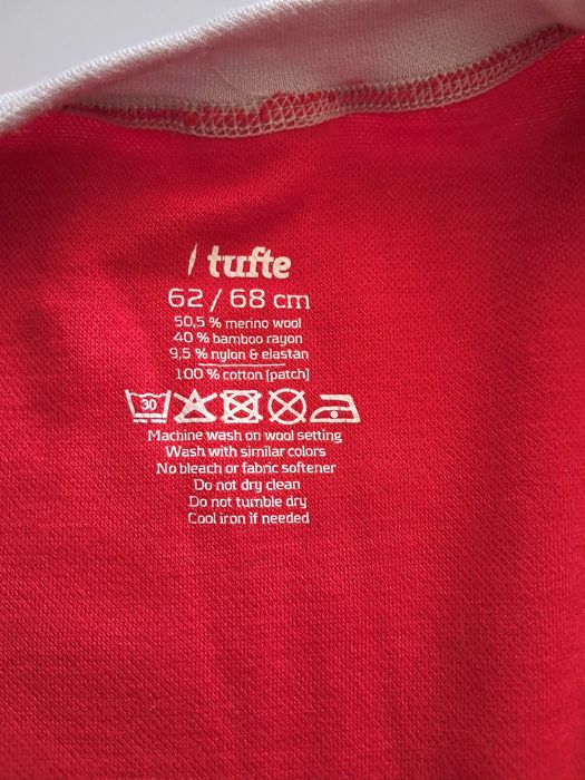 Rampers/kombinezon Tufte, merino wool/wełna bambus, r. 62/68