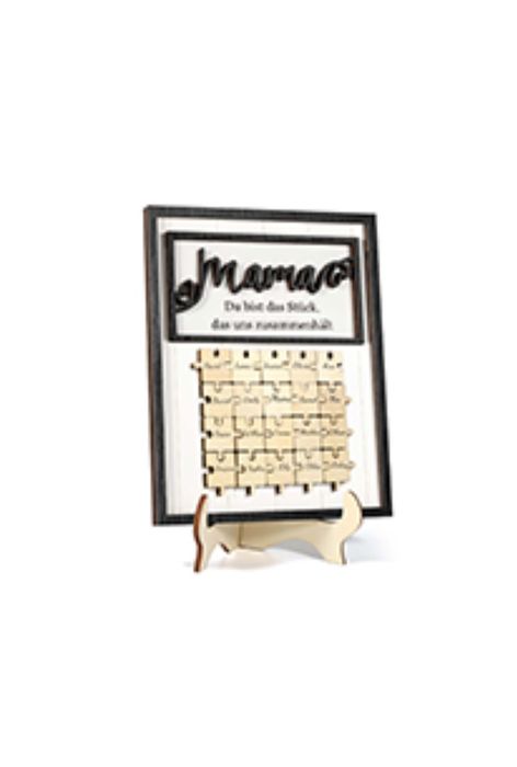 Ramka drewniana z napisami puzzlami dla mamy