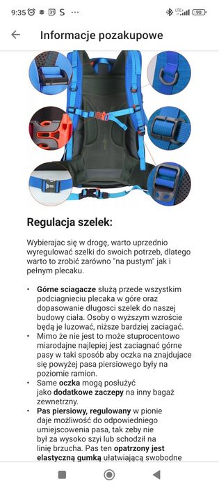 Plecak ze zdejmowanym stelażem 43l nowy