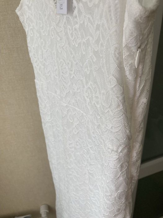 Плаття мереживо платье на крестины венчание в церковь кружевное удлене