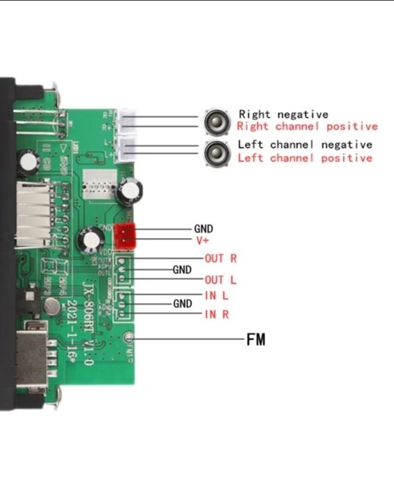 Блютуз панель 2*25 Вт підсилювач Bluetooth 5,0 mp3 плеер, TF, USB AUX,