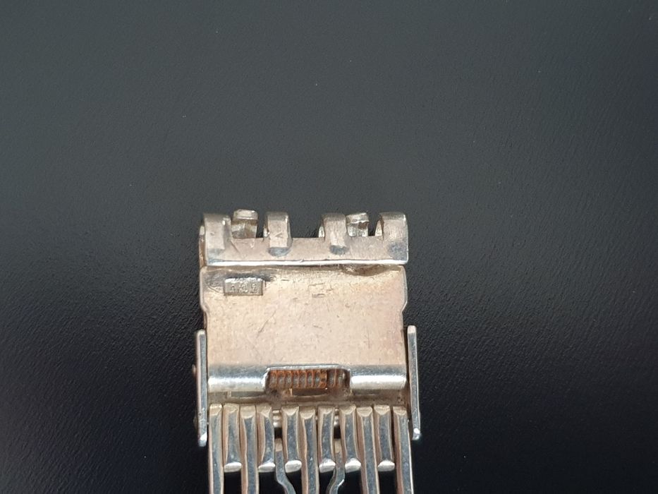 Piękna stara srebrna bransoletka do zegarka srebro 875