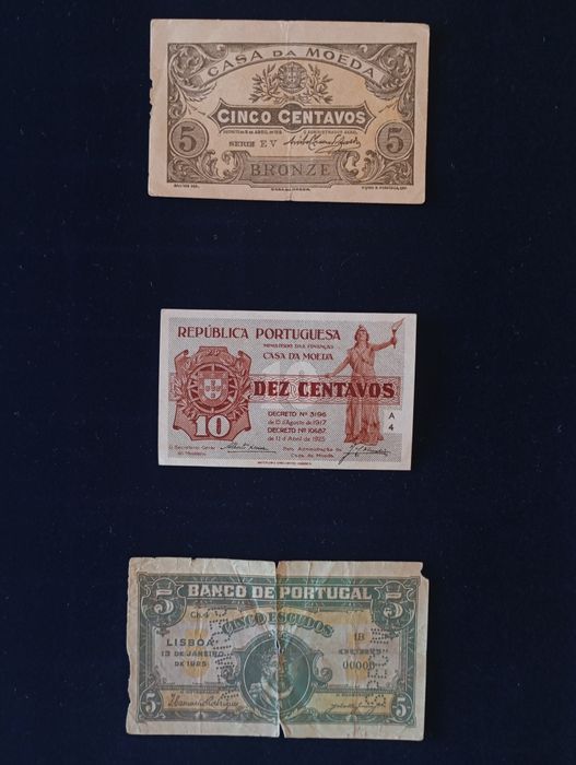 Notas de escudo antigas