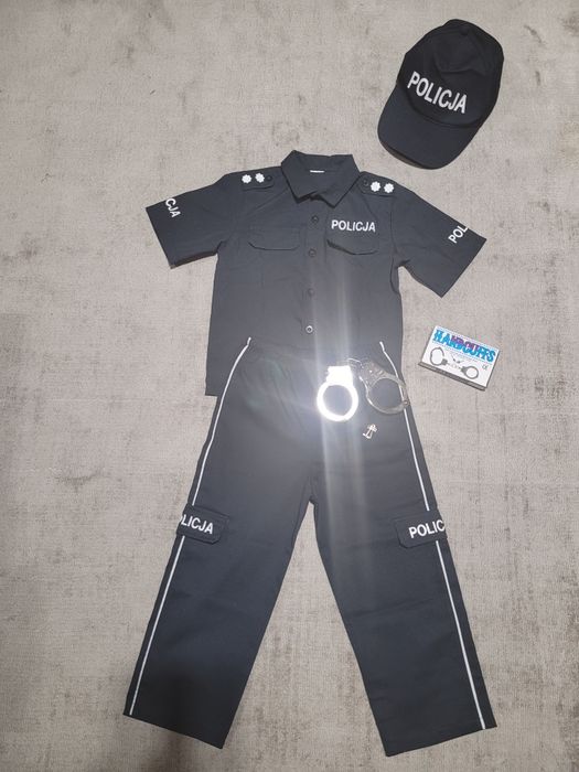 Strój policjanta 110-116 przebranie kajdanki policyjne
