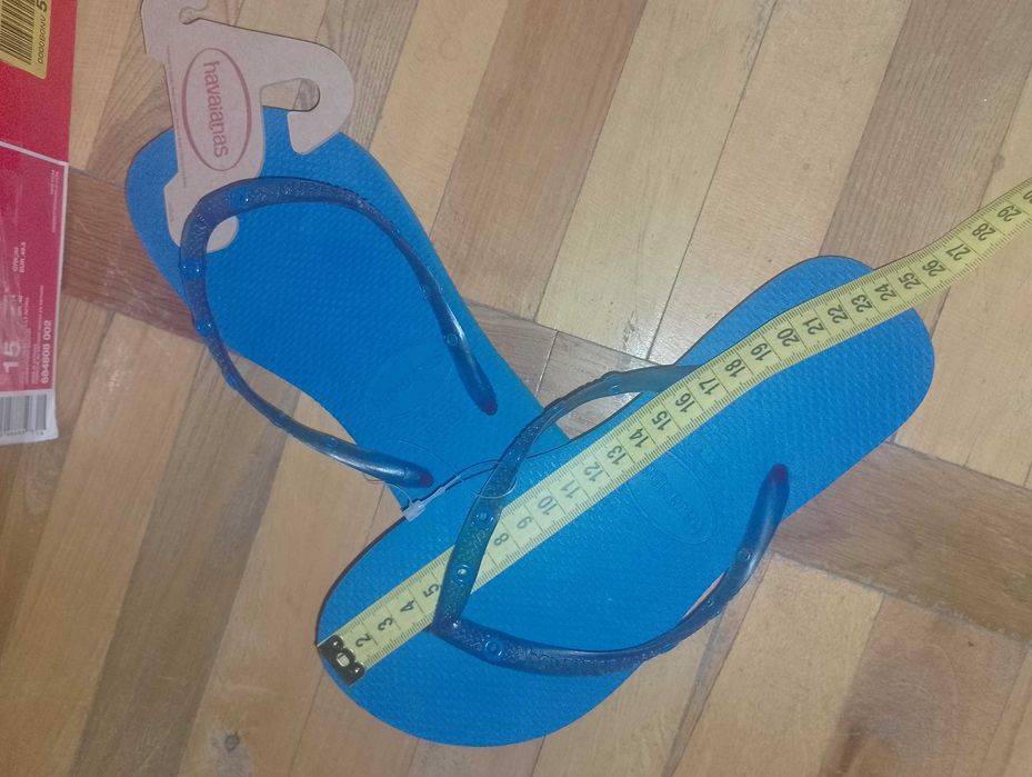 Havaianas 23,5см 27,5см светло-синие вьетнамки шлёпанцы женские