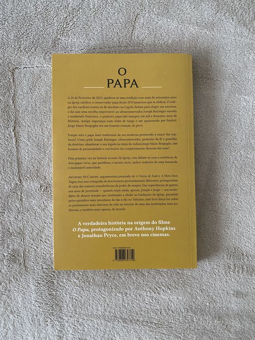 Livro O Papa de Anthony McCarten