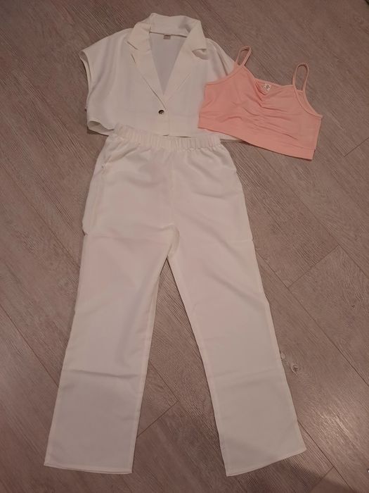 Komplet biały komunia, wesele 3 części