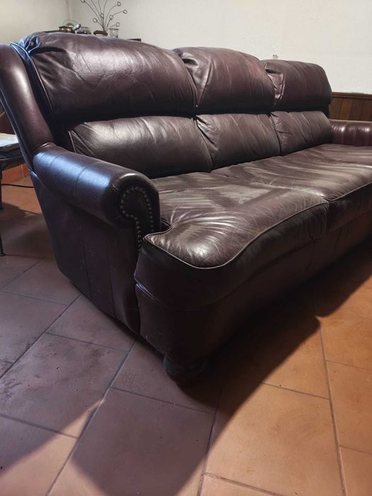 Sofa em pele, vintage