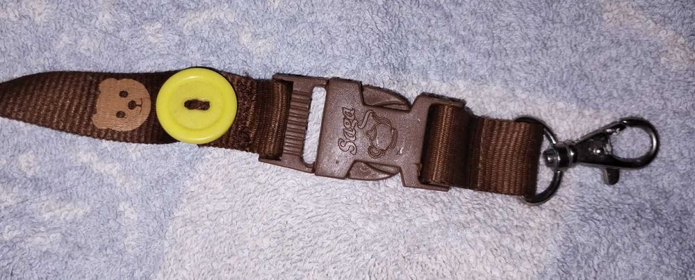 smycz do kluczy, brązowa smycz w misie, saga