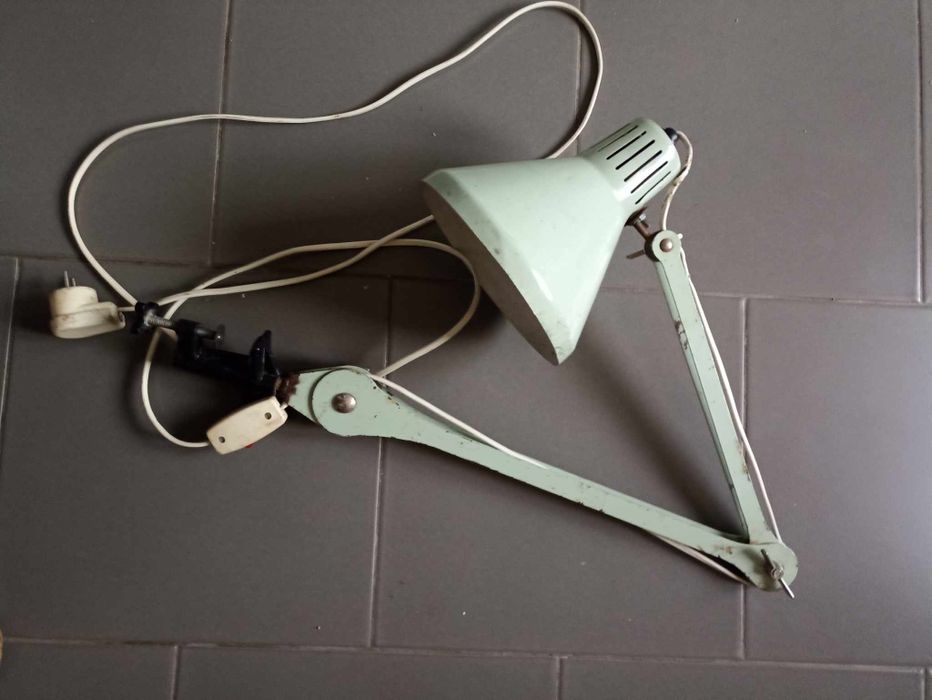 Lampa warsztatowa biurkowe PRL design loft