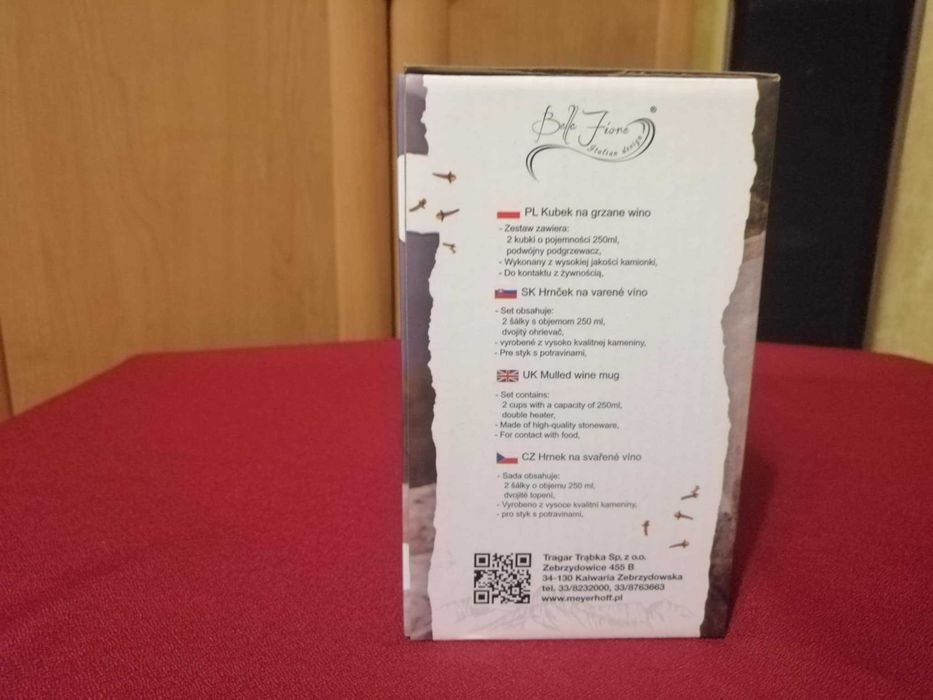 Zestaw 2 kubków na grzane wino + podgrzewacz NOWE