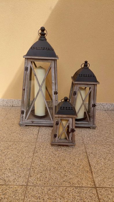 Lanternas decorativas em madeira