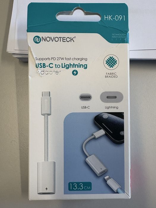 Adaptador pd 27w fast charging usb-c to Lightning