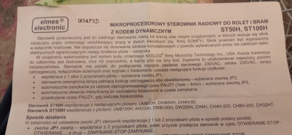 Sterownik do rolet i bram