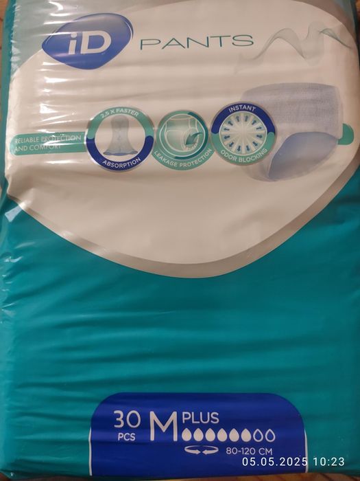 Памперсы-трусики(М),памперсы ID  ( L+). Памперсы tena S+.