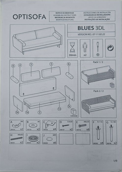 Kanapa rozkładana , sofa
