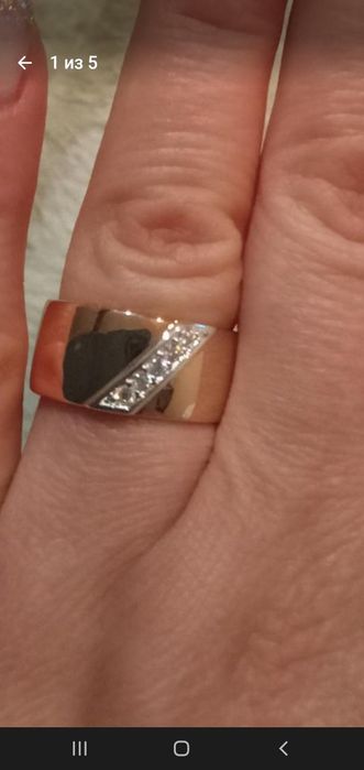 Продам золотое кольцо с цырконами, 18 размер