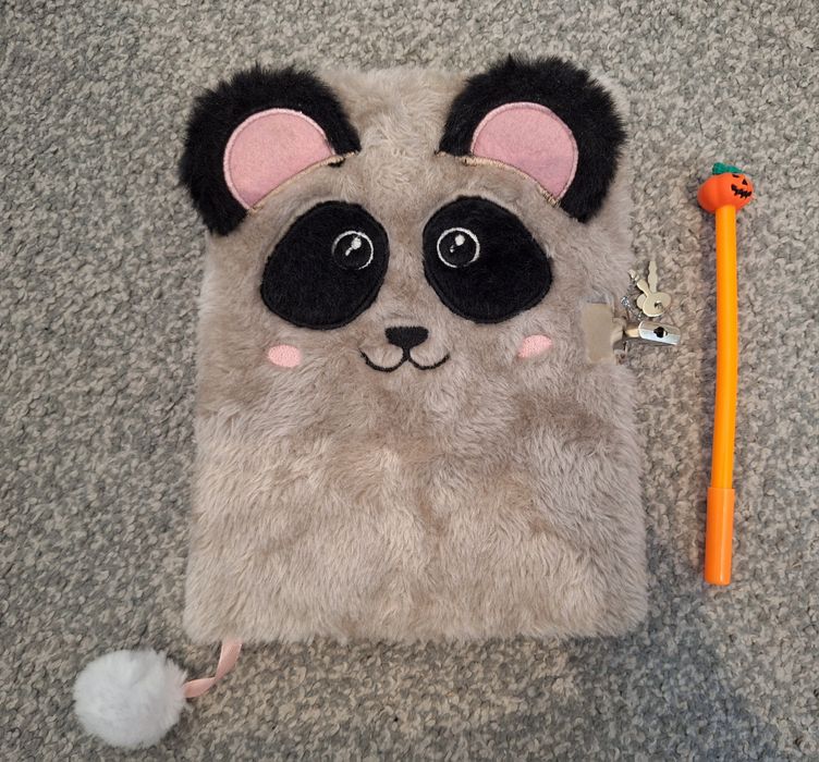 Pluszowy notes-miś zamykany na kłódkę+długopis