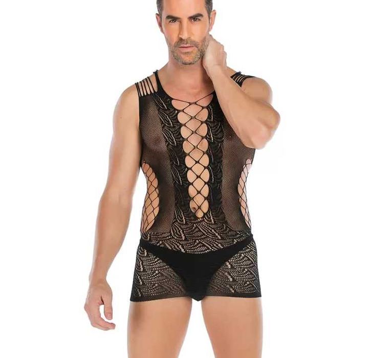 MĘSKA koszula nocna bielizna erotyczna komplet body