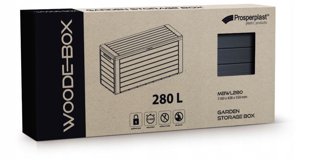 Skrzynia Ogrodowa Schowek 280 L na Ogród Taras Balkon Duża Pojemna