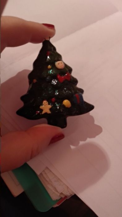 подарок Елка на новый год рождество магнит декор керамика британия