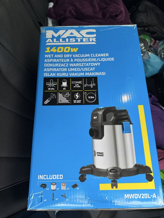 Odkurzacz warsztatowy MacAllister 1400 W, 20 l - NOWY