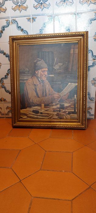 Quadro "The Village Clerk", de Albert Anker , reprodução platex