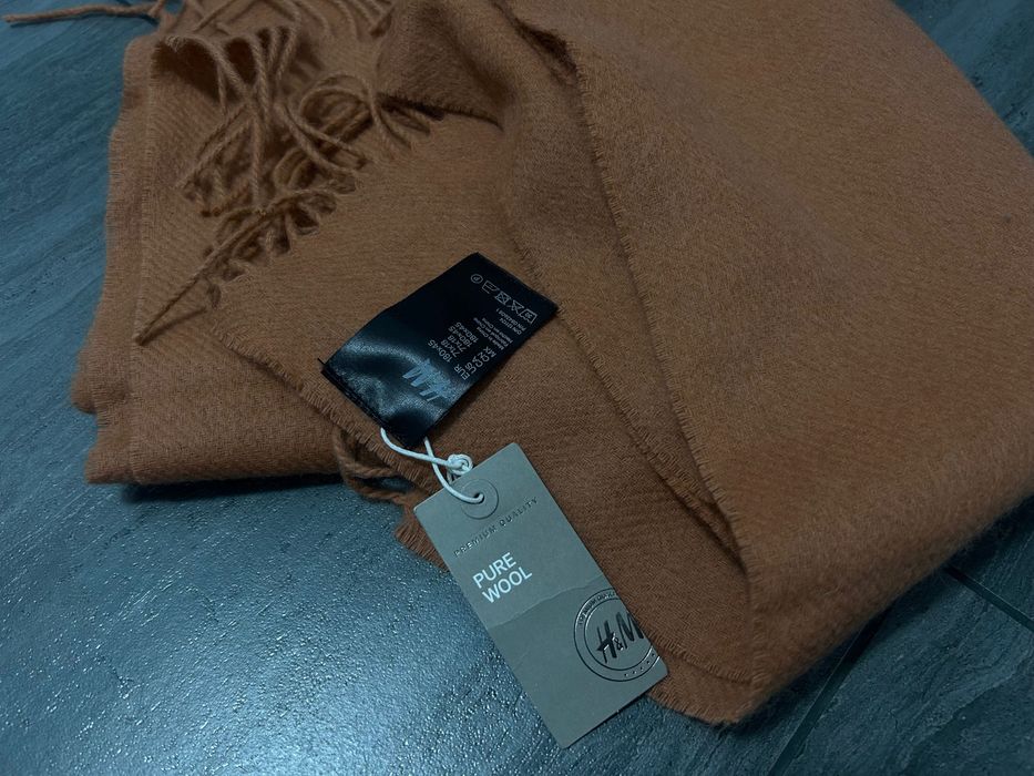 Мʼякий картатий шарф, в клітинку, новий, вовняний шарф цегляний