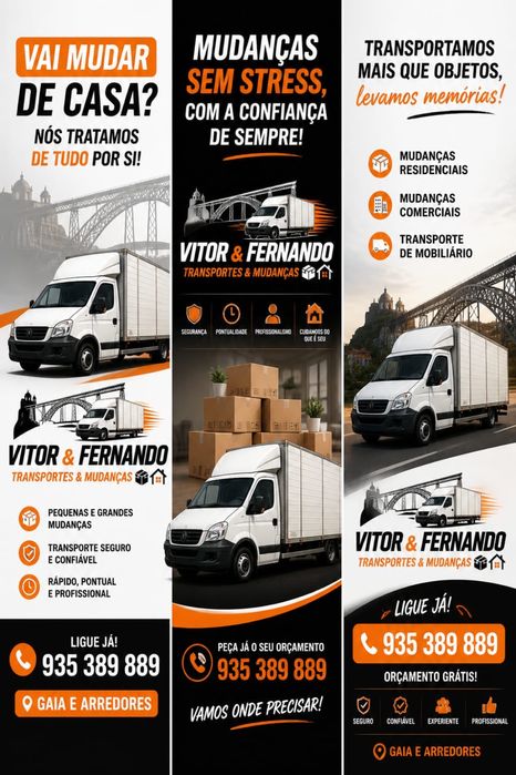 Transportes e Mudanças.  Valor por hora.