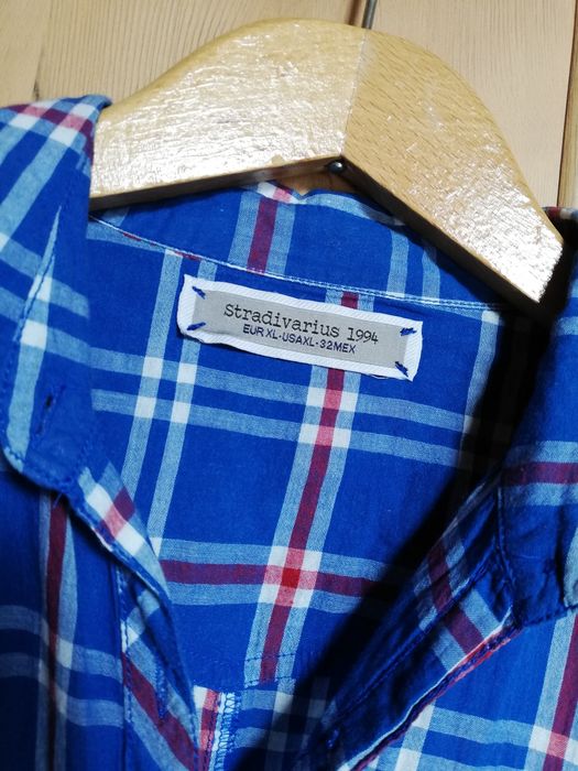 Koszula w kratę z długim rękawem rozm. M/L