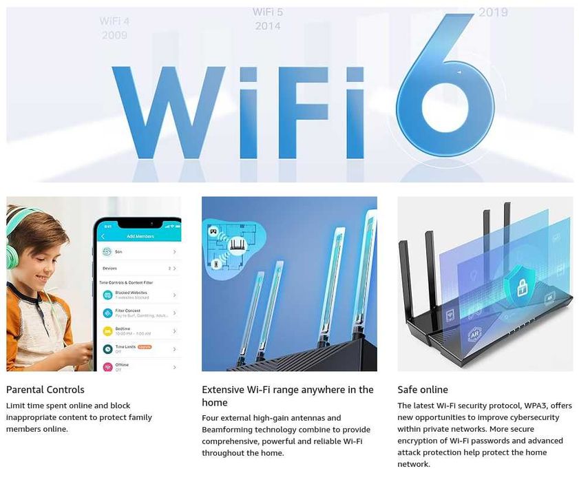 [Novo] Router TP-Link AX3000 Dual Band Gigabit Wi-Fi 6 (Archer AX53)