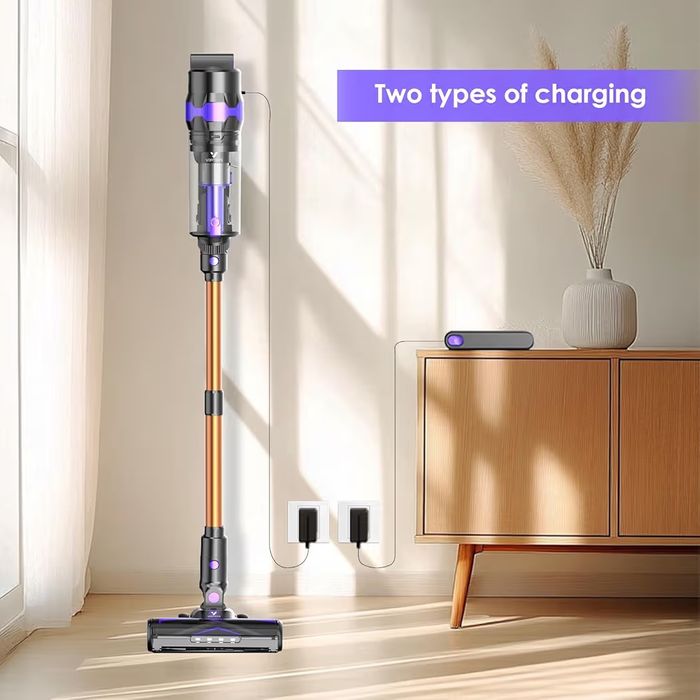 Aspirador sem cabo 500 W/60 Mins, 1,3 l aspirador de mão com escova anti-emaranhados, carregamento de parede, ecrã tátil, 6 em 1 vassoura aspirador pa