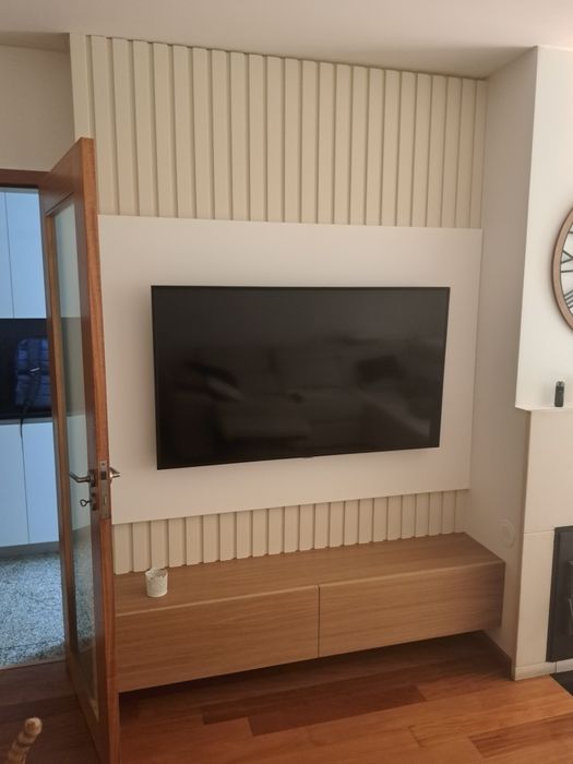 Movel TV + ripado + painel branco