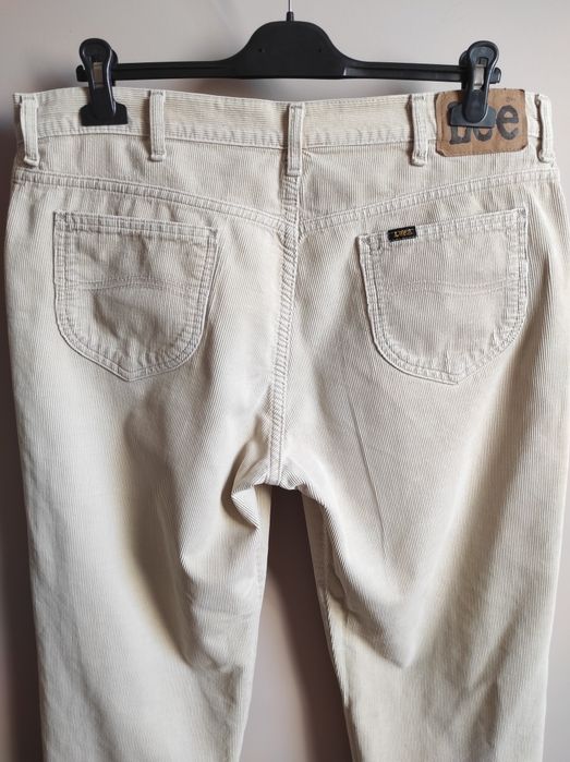 Sztruksy męskie Lee W38 L32 XL kremowe ecru