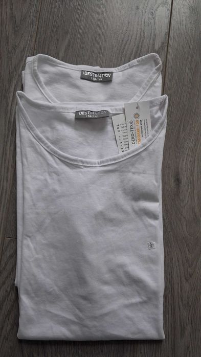 koszulka biała t-shirt na WF 158-164 komplet 2 szt.