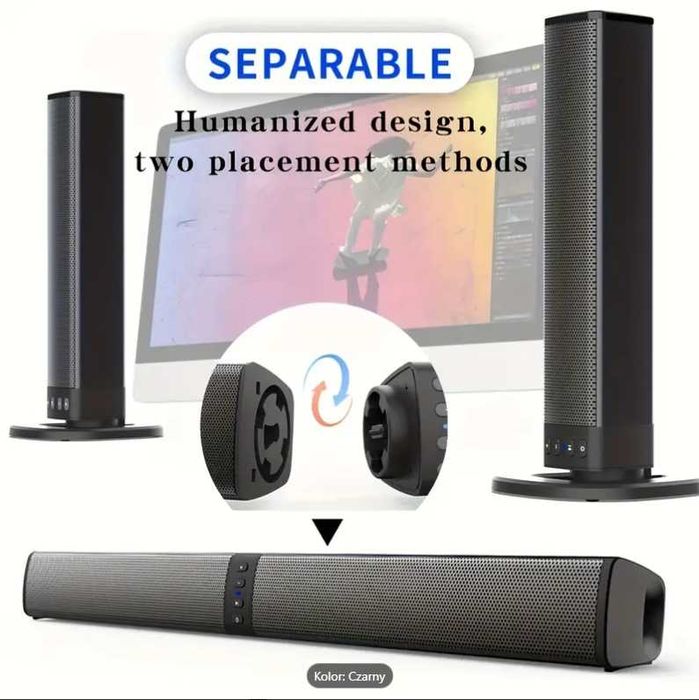 Bezprzewodowe głośniki stereo surround do domowego kina Bluetooth Aux