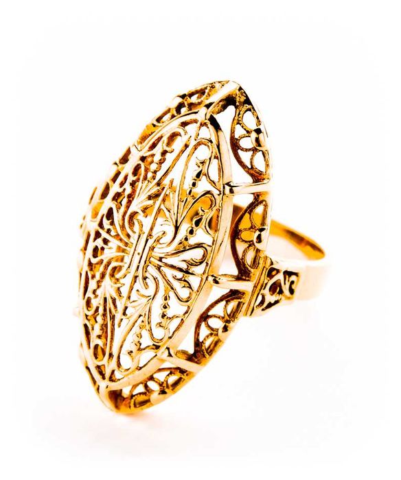 Złoty Pierścionek - Pestka - Pająk - 6,37g - WARMET B-623 - VINTAGE