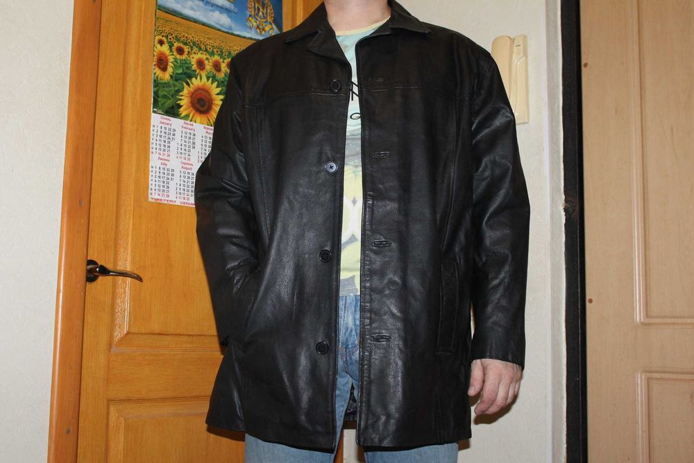 Мужская кожаная куртка Debenhams . Размер XL.52-54.