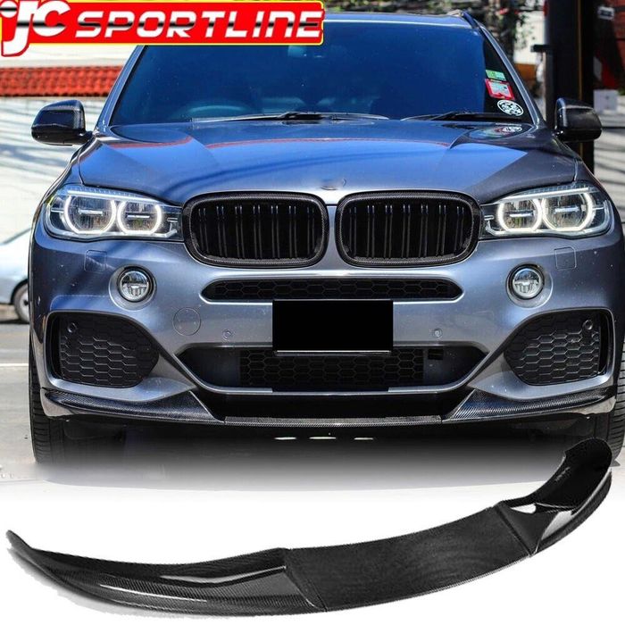 Накладка на передний бампер BMW X5 F15 сплитер губа БМВ Х5 Ф15 обвес юбка бампера