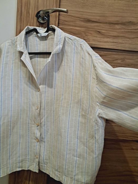 Koszula damska lniana 100% len, Cubus, bdb, oversize r. XL