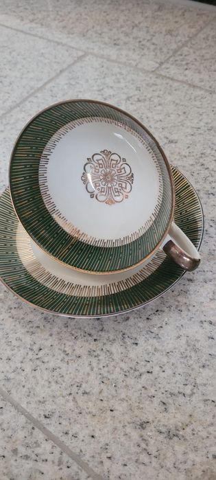 Filiżanki porcelanowe z talerzykiem Bawaria do ekspresso 2 sztuki