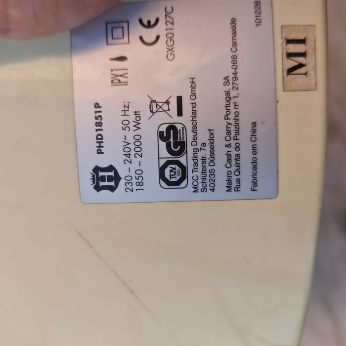 Secador de mãos para parede